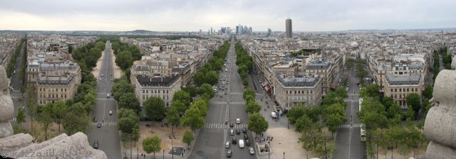 View west from the Arc de Triomphe